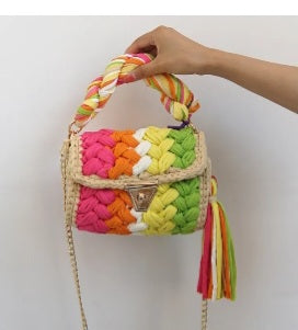 Colorful yarn purse