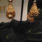 Gold tear drop 4d earrings