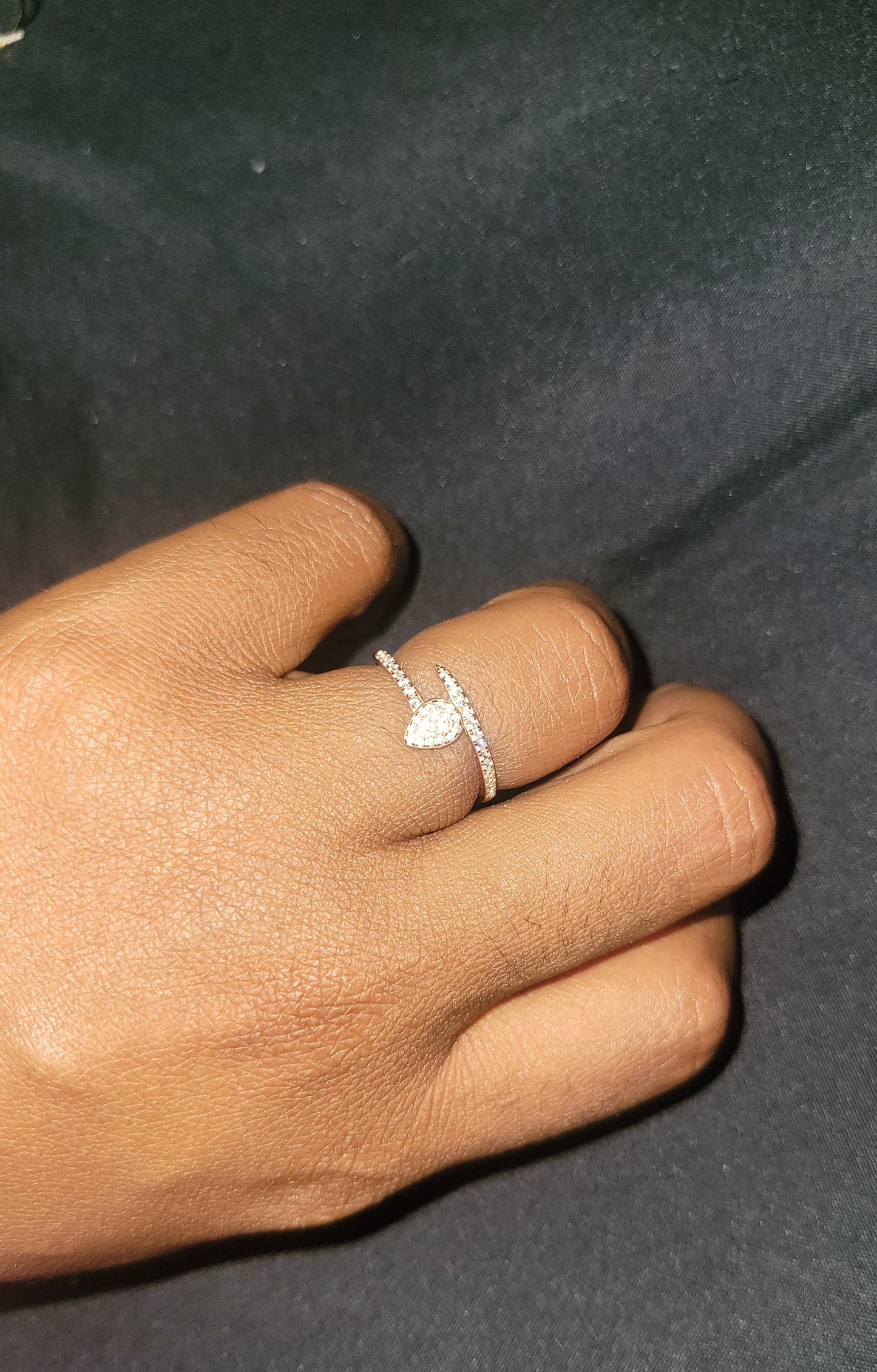 Cubic tear drop ring