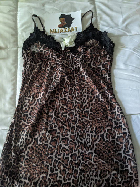 Leopard sheer dress