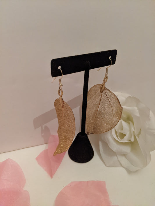 Gold leaf earrings