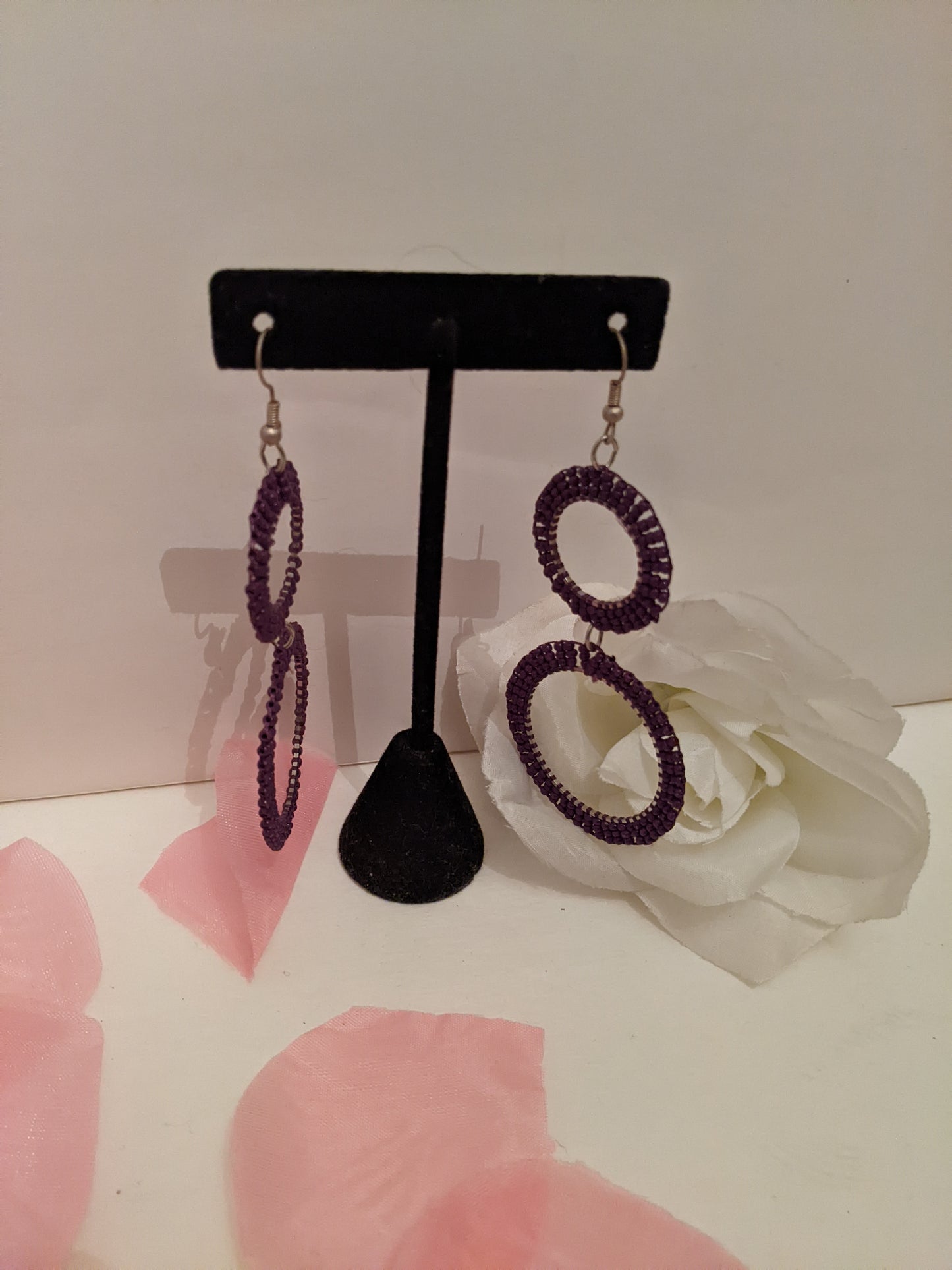 Handmade purple earrings