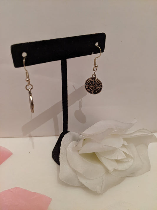 Handmade compass earrings