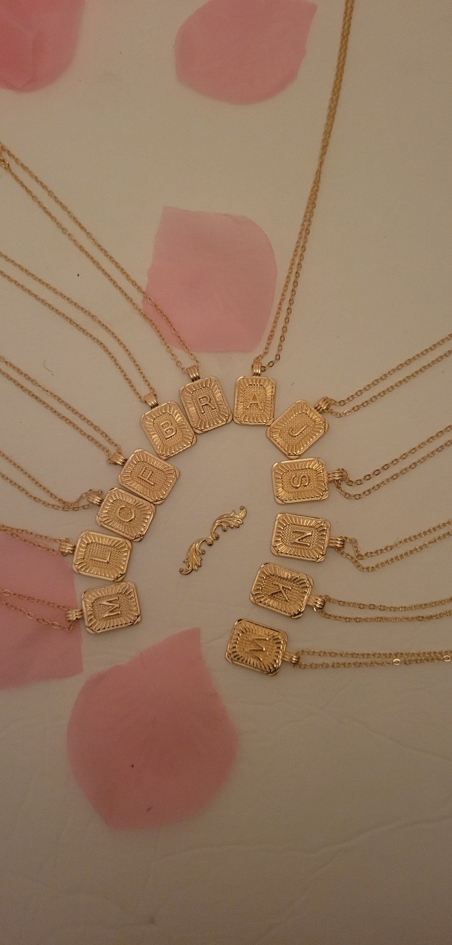 Initial gold plated necklace