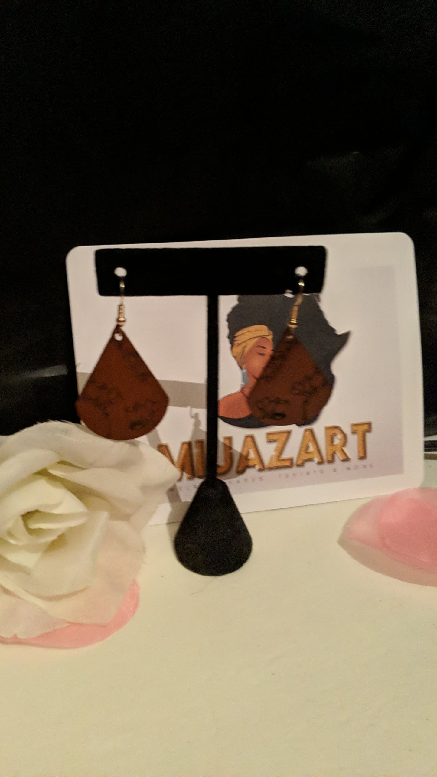 Leather paintable earrings