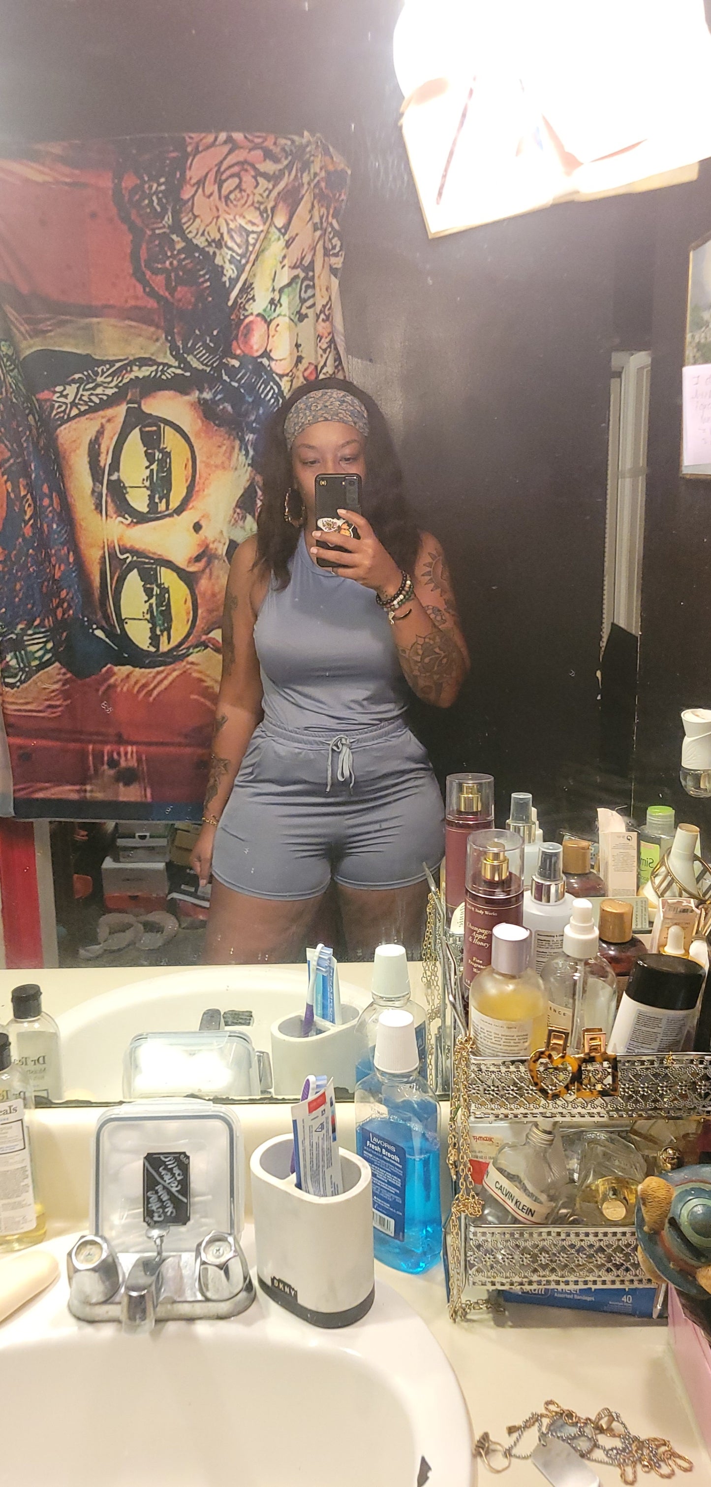 Grey two piece short set