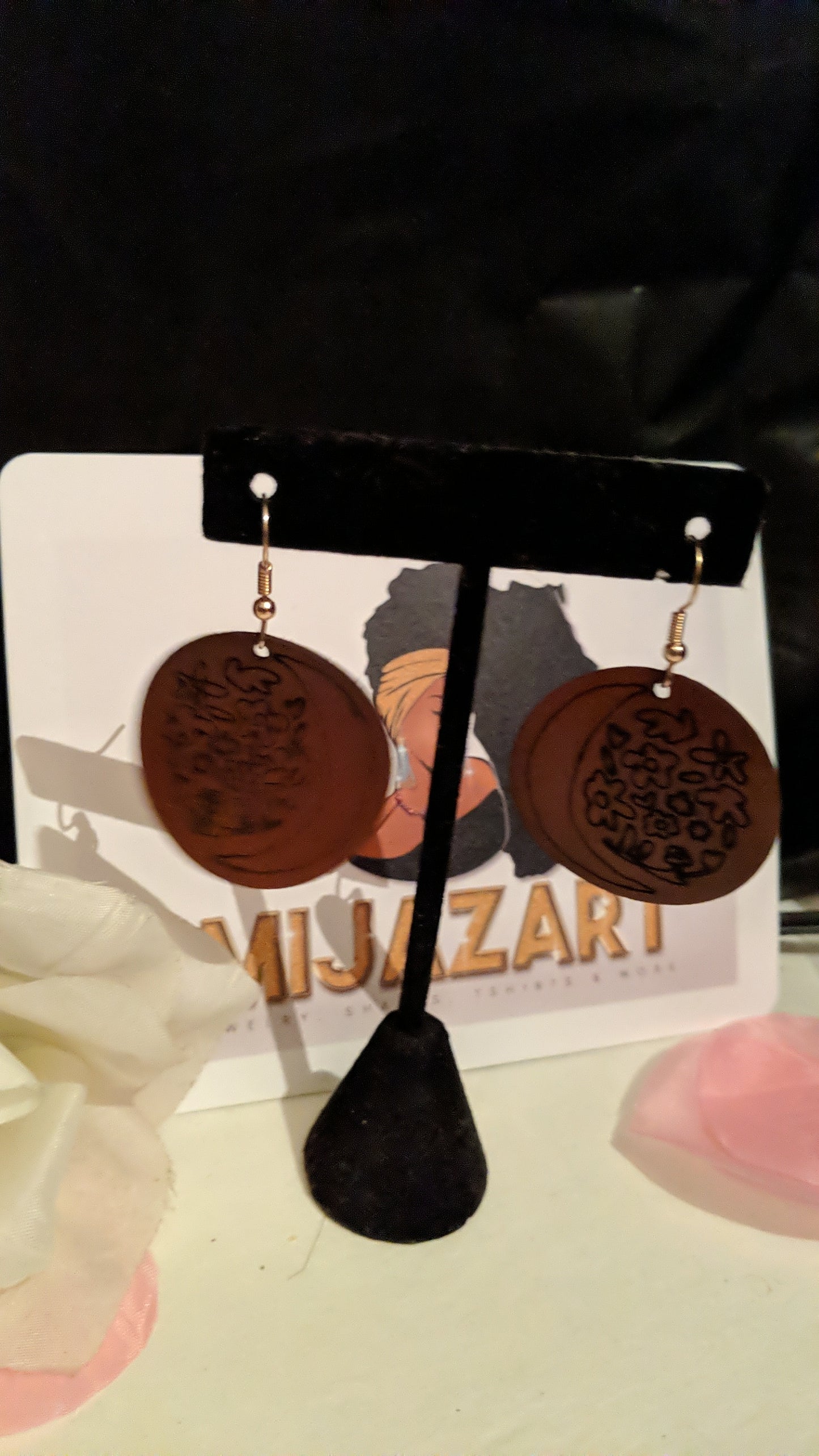 Leather paintable earrings